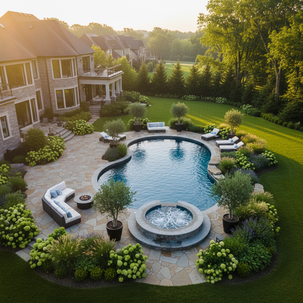 Complete pool and spa backyard package